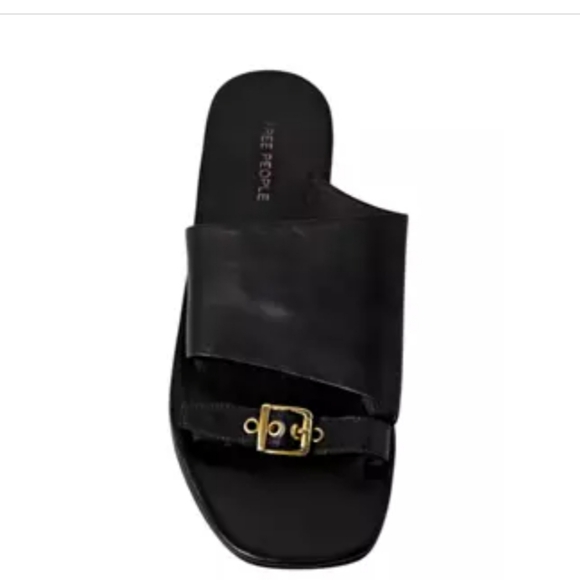 NEW Free People Mila Minimal Flat Sandals Size 8 Black - Picture 5 of 6